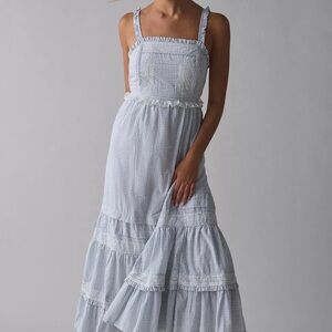 Urban Outfitters Kimchi Blue Paloma Tie-Back Bow Apron Midi Dress